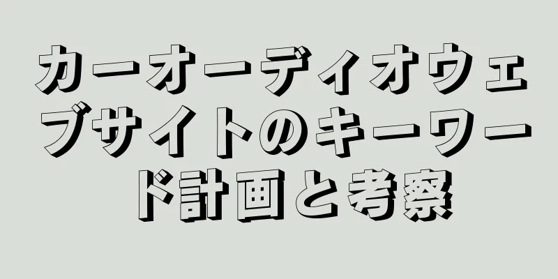 カーオーディオウェブサイトのキーワード計画と考察