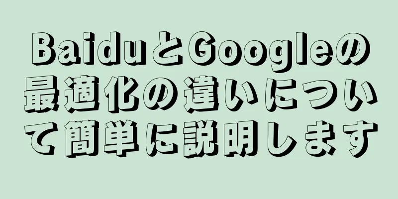 BaiduとGoogleの最適化の違いについて簡単に説明します