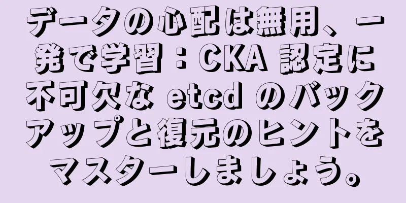データの心配は無用、一発で学習：CKA 認定に不可欠な etcd のバックアップと復元のヒントをマスターしましょう。