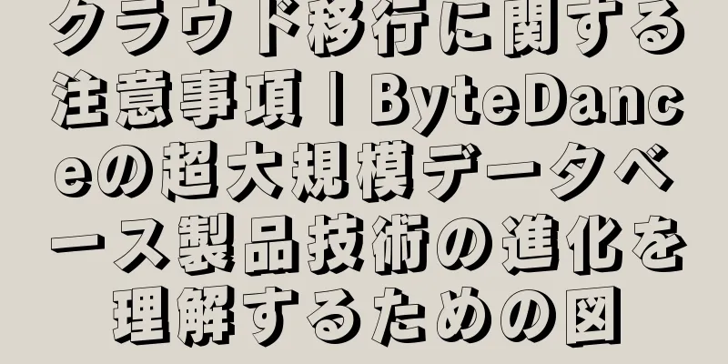 クラウド移行に関する注意事項 | ByteDanceの超大規模データベース製品技術の進化を理解するための図