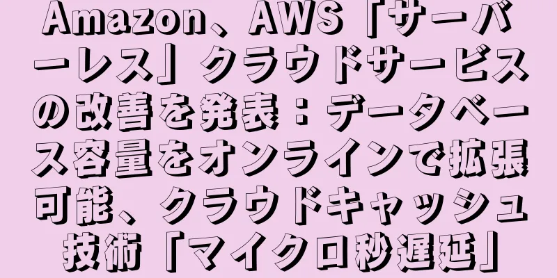 Amazon、AWS「サーバーレス」クラウドサービスの改善を発表：データベース容量をオンラインで拡張可能、クラウドキャッシュ技術「マイクロ秒遅延」
