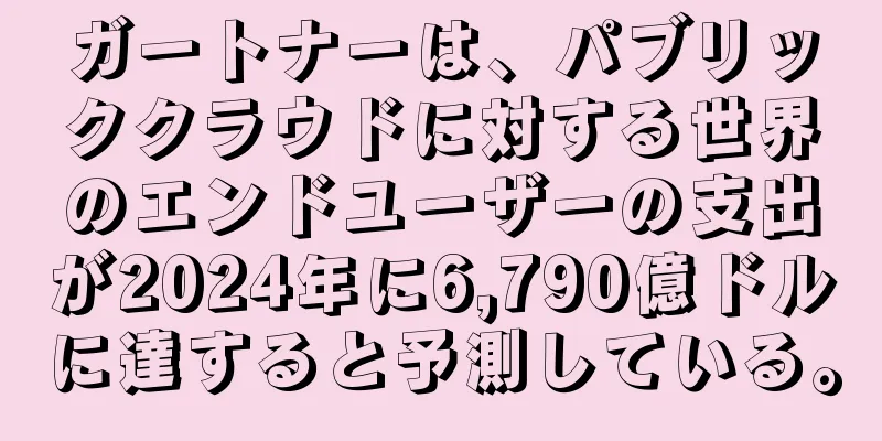 ガートナーは、パブリッククラウドに対する世界のエンドユーザーの支出が2024年に6,790億ドルに達すると予測している。