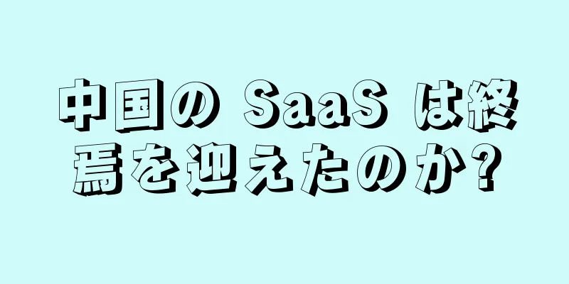 中国の SaaS は終焉を迎えたのか?