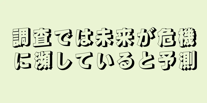 調査では未来が危機に瀕していると予測