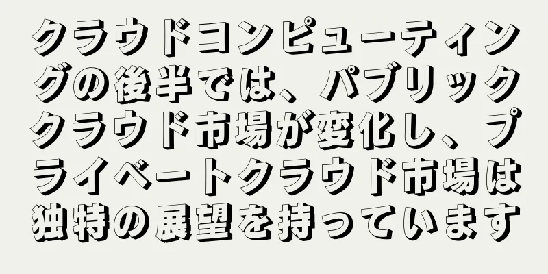 クラウドコンピューティングの後半では、パブリッククラウド市場が変化し、プライベートクラウド市場は独特の展望を持っています