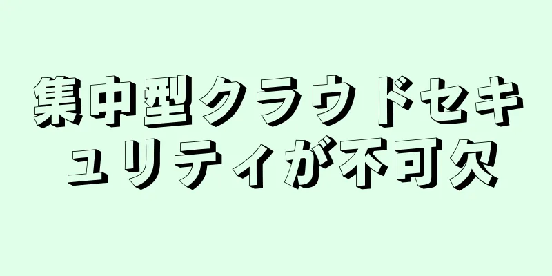 集中型クラウドセキュリティが不可欠