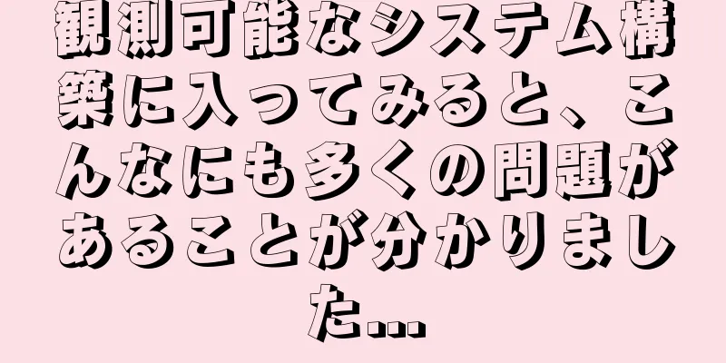 観測可能なシステム構築に入ってみると、こんなにも多くの問題があることが分かりました...