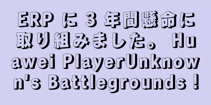ERP に 3 年間懸命に取り組みました。 Huawei PlayerUnknown's Battlegrounds！