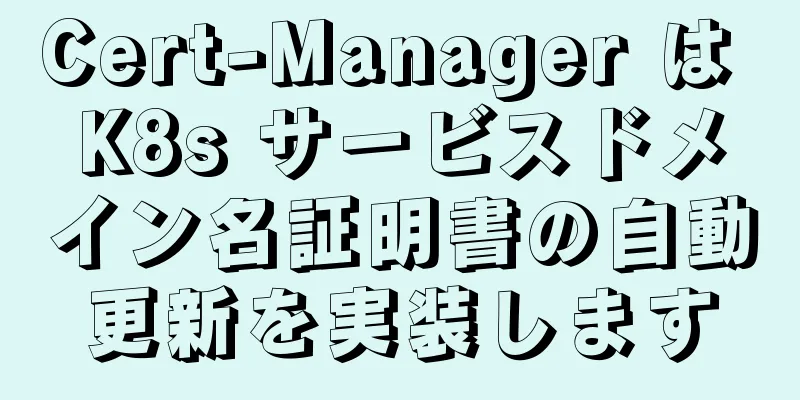 Cert-Manager は K8s サービスドメイン名証明書の自動更新を実装します