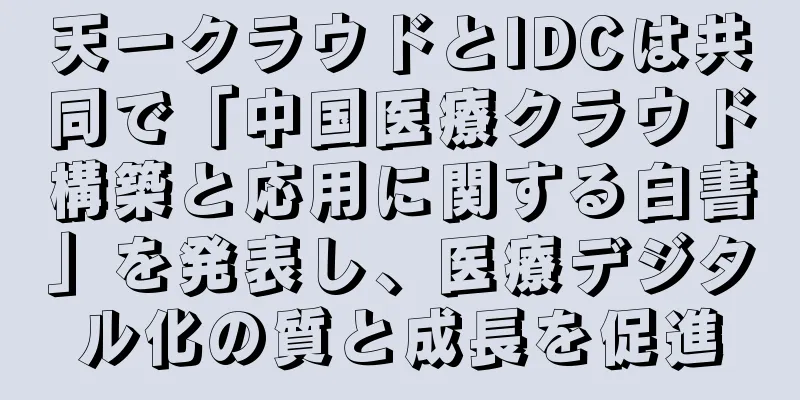 天一クラウドとIDCは共同で「中国医療クラウド構築と応用に関する白書」を発表し、医療デジタル化の質と成長を促進