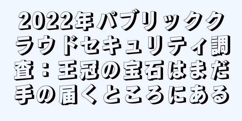2022年パブリッククラウドセキュリティ調査：王冠の宝石はまだ手の届くところにある