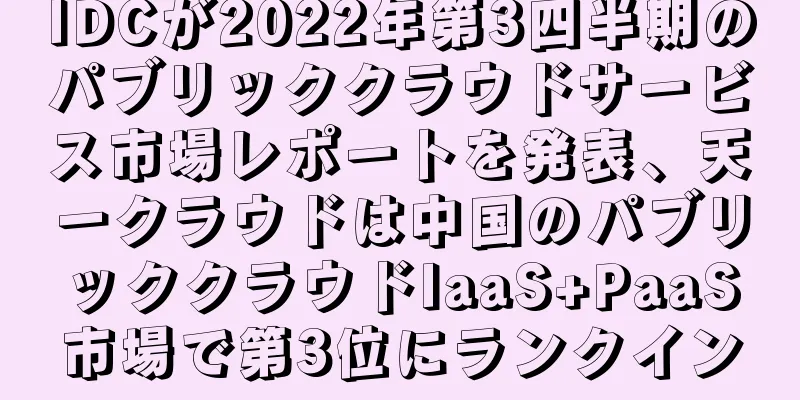 IDCが2022年第3四半期のパブリッククラウドサービス市場レポートを発表、天一クラウドは中国のパブリッククラウドIaaS+PaaS市場で第3位にランクイン