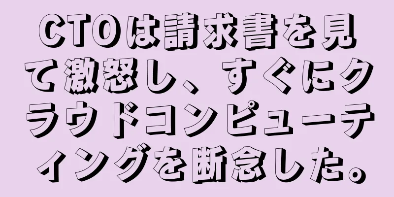 CTOは請求書を見て激怒し、すぐにクラウドコンピューティングを断念した。
