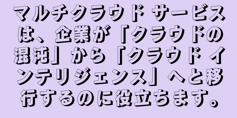 マルチクラウド サービスは、企業が「クラウドの混沌」から「クラウド インテリジェンス」へと移行するのに役立ちます。