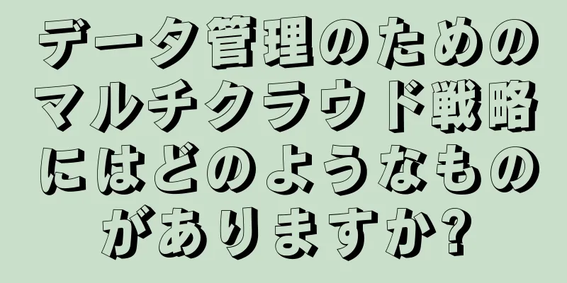 データ管理のためのマルチクラウド戦略にはどのようなものがありますか?