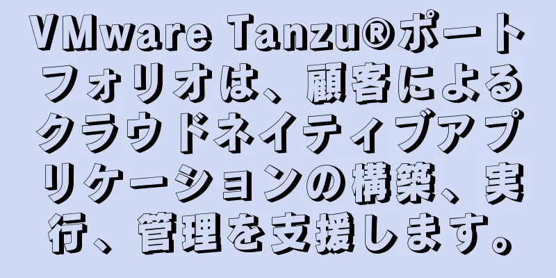 VMware Tanzu®ポートフォリオは、顧客によるクラウドネイティブアプリケーションの構築、実行、管理を支援します。