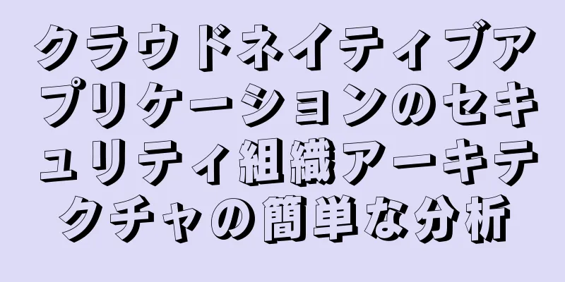 クラウドネイティブアプリケーションのセキュリティ組織アーキテクチャの簡単な分析
