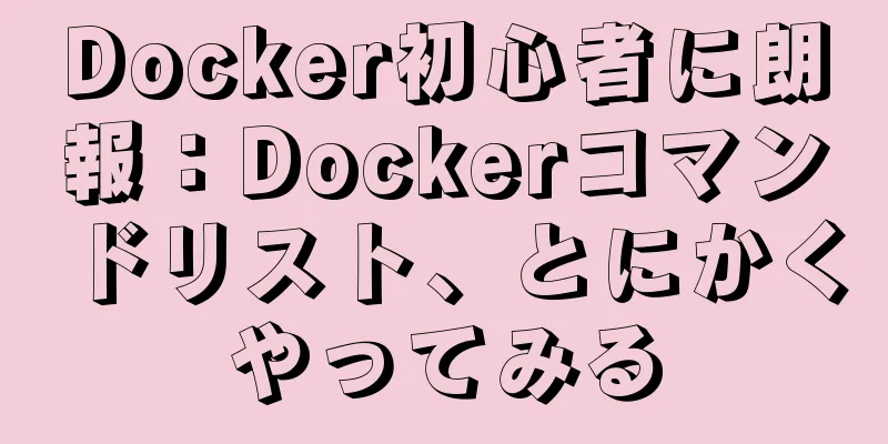 Docker初心者に朗報：Dockerコマンドリスト、とにかくやってみる
