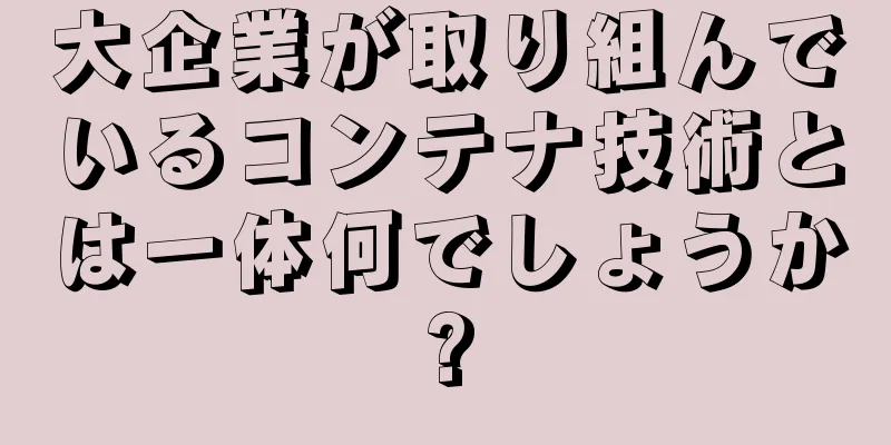 大企業が取り組んでいるコンテナ技術とは一体何でしょうか?