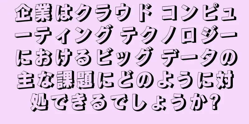 企業はクラウド コンピューティング テクノロジーにおけるビッグ データの主な課題にどのように対処できるでしょうか?