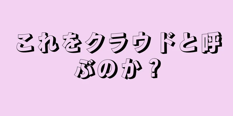 これをクラウドと呼ぶのか？