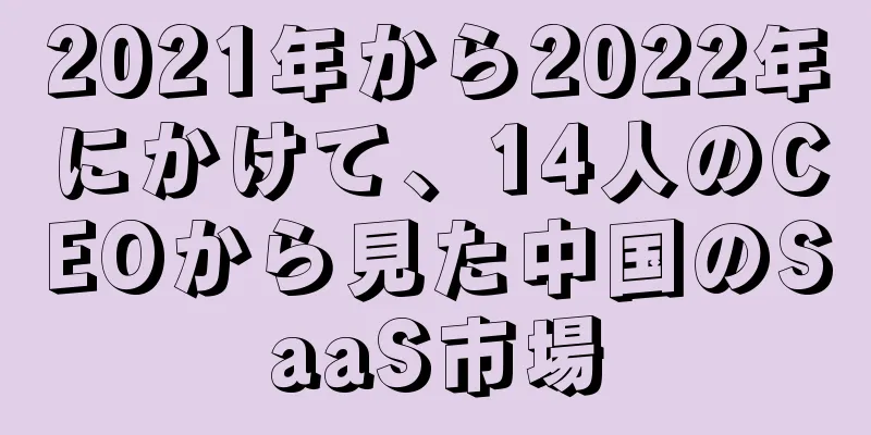 2021年から2022年にかけて、14人のCEOから見た中国のSaaS市場