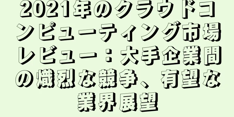 2021年のクラウドコンピューティング市場レビュー：大手企業間の熾烈な競争、有望な業界展望
