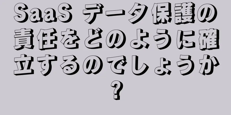 SaaS データ保護の責任をどのように確立するのでしょうか?