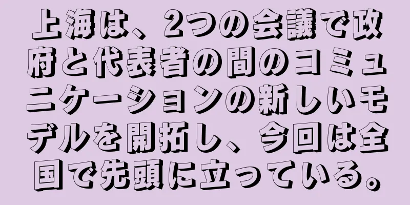上海は、2つの会議で政府と代表者の間のコミュニケーションの新しいモデルを開拓し、今回は全国で先頭に立っている。