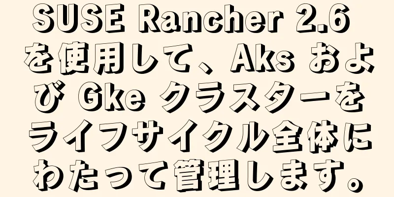 SUSE Rancher 2.6 を使用して、Aks および Gke クラスターをライフサイクル全体にわたって管理します。