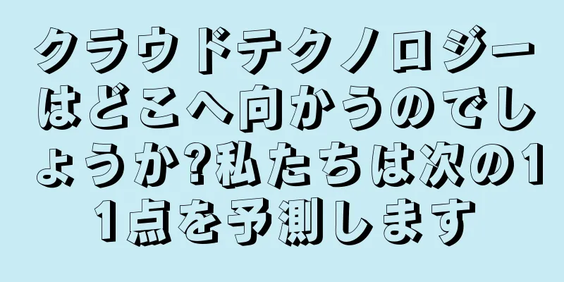 クラウドテクノロジーはどこへ向かうのでしょうか?私たちは次の11点を予測します