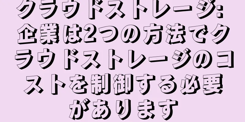 クラウドストレージ: 企業は2つの方法でクラウドストレージのコストを制御する必要があります