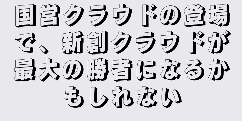 国営クラウドの登場で、新創クラウドが最大の勝者になるかもしれない