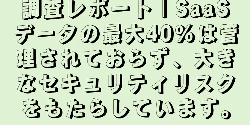 調査レポート | SaaSデータの最大40%は管理されておらず、大きなセキュリティリスクをもたらしています。