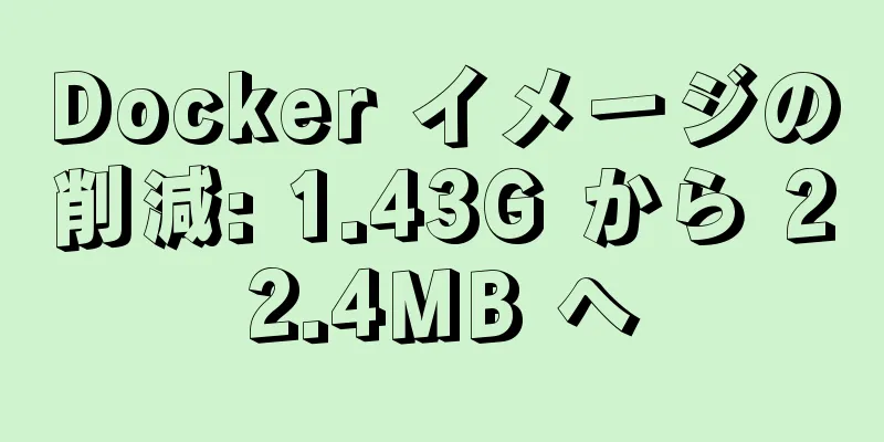 Docker イメージの削減: 1.43G から 22.4MB へ