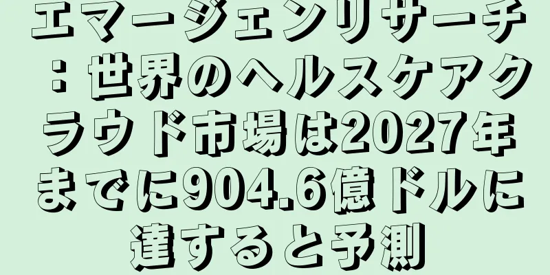 エマージェンリサーチ：世界のヘルスケアクラウド市場は2027年までに904.6億ドルに達すると予測