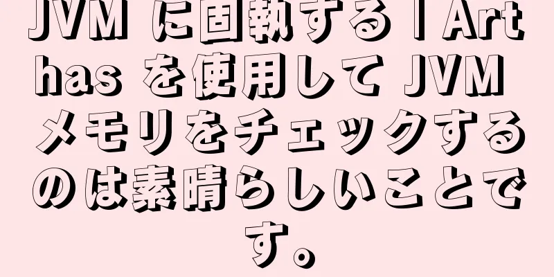 JVM に固執する | Arthas を使用して JVM メモリをチェックするのは素晴らしいことです。