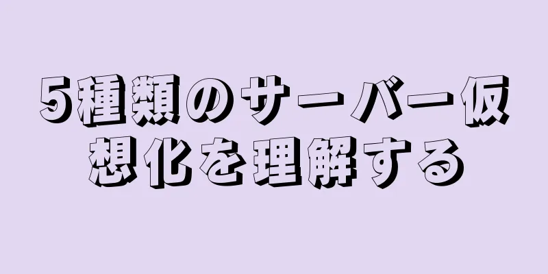 5種類のサーバー仮想化を理解する