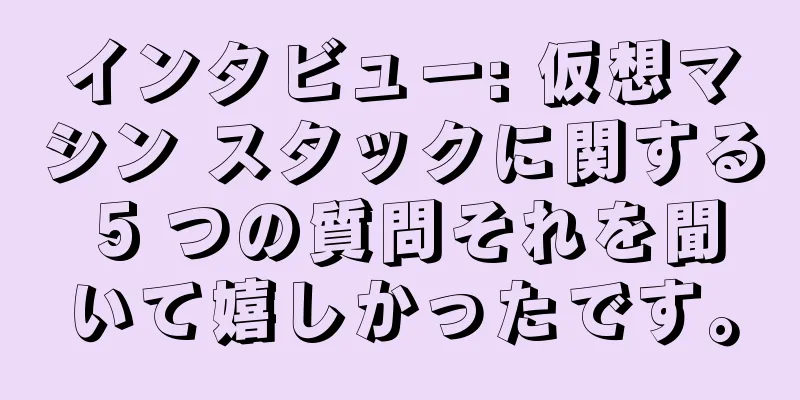 インタビュー: 仮想マシン スタックに関する 5 つの質問それを聞いて嬉しかったです。