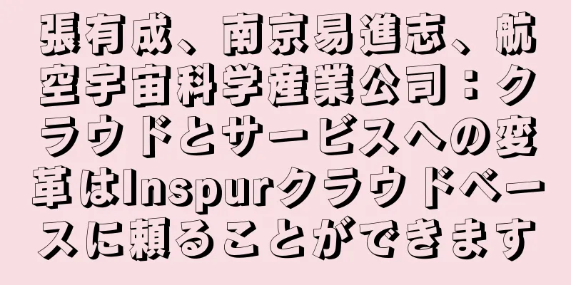 張有成、南京易進志、航空宇宙科学産業公司：クラウドとサービスへの変革はInspurクラウドベースに頼ることができます