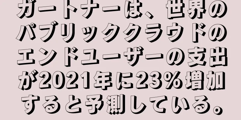 ガートナーは、世界のパブリッククラウドのエンドユーザーの支出が2021年に23%増加すると予測している。