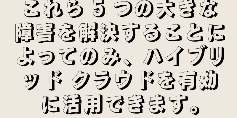 これら 5 つの大きな障害を解決することによってのみ、ハイブリッド クラウドを有効に活用できます。
