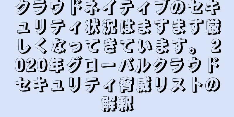 クラウドネイティブのセキュリティ状況はますます厳しくなってきています。 2020年グローバルクラウドセキュリティ脅威リストの解釈