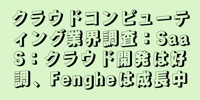 クラウドコンピューティング業界調査：SaaS：クラウド開発は好調、Fengheは成長中