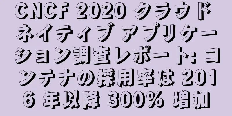 CNCF 2020 クラウド ネイティブ アプリケーション調査レポート: コンテナの採用率は 2016 年以降 300% 増加