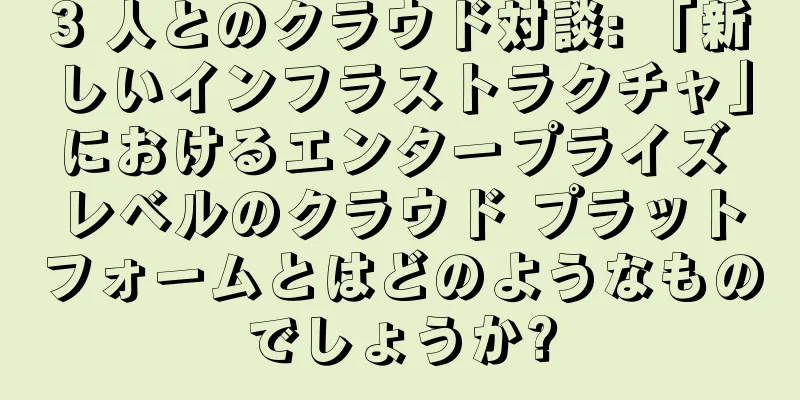 3 人とのクラウド対談: 「新しいインフラストラクチャ」におけるエンタープライズ レベルのクラウド プラットフォームとはどのようなものでしょうか?
