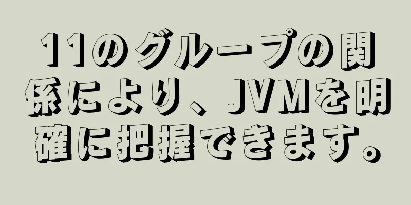11のグループの関係により、JVMを明確に把握できます。