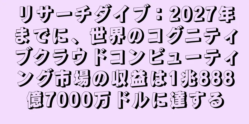 リサーチダイブ：2027年までに、世界のコグニティブクラウドコンピューティング市場の収益は1兆888億7000万ドルに達する