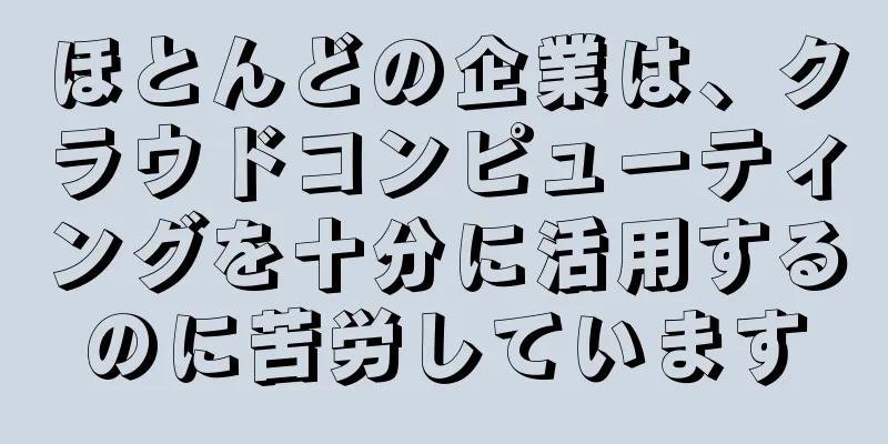ほとんどの企業は、クラウドコンピューティングを十分に活用するのに苦労しています