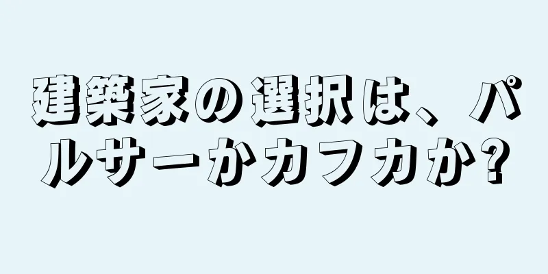 建築家の選択は、パルサーかカフカか?